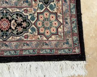 Wool Hand knotted Persian Style Area Rug with Intricate Floral Diamond Pattern