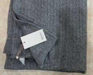 Quince Cashmere Cable Knit Throw NWT 