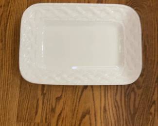 Pier 1 Large Ceramic Rectangular Serving Platter with Braided Rim