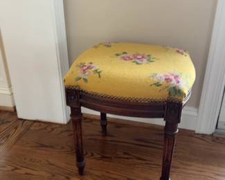 Kellogg Collection King Louis XVI style Needlepoint Vanity Stool