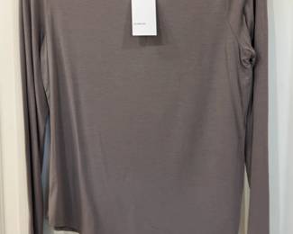 Vince Taupe Long Sleeve Boat Neck Top Sz XS NWT