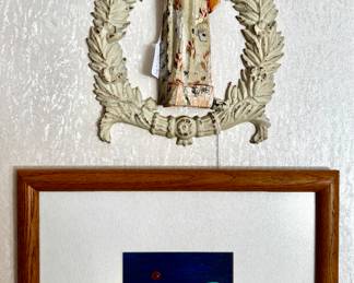 Vintage carvings, MCM art, metal decor  