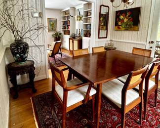 Jack Cartwright for Founders Walnut DIning Table and 6 Chairs