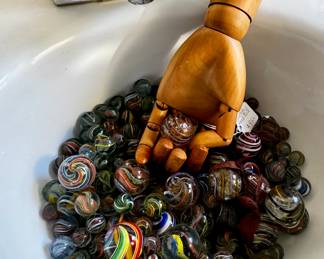 German GLASS Marbles - super hard to find and 3 or 4 sizes