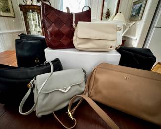 Giant lot of vintage Aigner Handbags