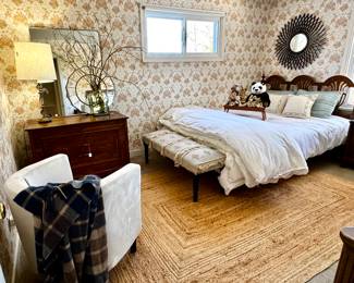 6 x 9 Sisal, Handcrafted Cedar Chest, Queen MCM Headboard, Vintage crystal lamps, dressers and more...