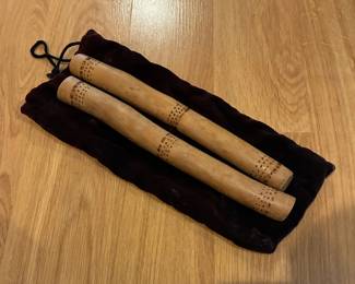 Traditional Aboriginal hand carved music sticks