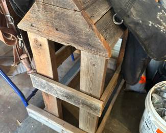 Wood Horse Saddle Stand