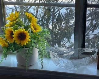Floral Arrangement & Crystal Bowl