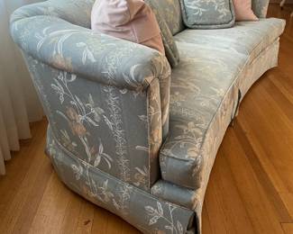 Blue Upholstered Love Seat