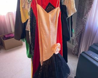 FABULOUS Clothing Collection Featuring Many Vintage Pieces From The 1980s Like.....Western Wear, Velvet Smoking Jackets, Corduroy Pants, Colorful Pant Suits, Snakeskin Sweaters, Rhinestoned & Bedazzled Blazers, Bell Bottom Dresses, & MORE! 