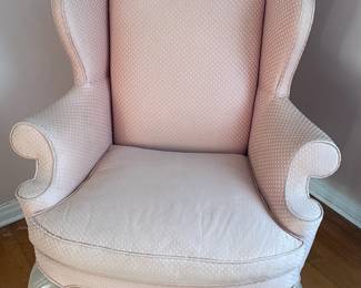 Pink Upholstered Accent Arm Chair