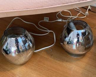 Hanging Chrome Speckled Light Globes