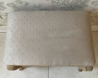 Blonde Wood Upholstered Ottoman - 2 Available (Drexel Heritage)