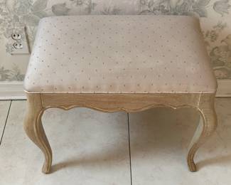 Blonde Wood Upholstered Ottoman - 2 Available (Drexel Heritage)