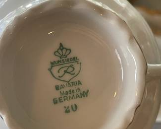 Large White W/ Gold Trim China Set (Bavaria)