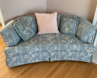 Blue Upholstered Love Seat