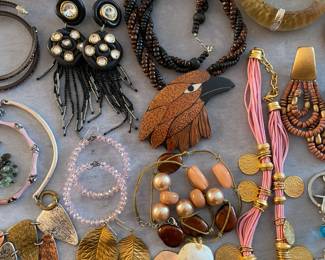 Assorted Costume Jewelry W/ David Yurman Classic Cable Bracelet In Sterling Silver W/ 14K Gold Accent