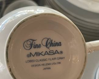 Large "Classic Flair Gray" By Mikasa China Set