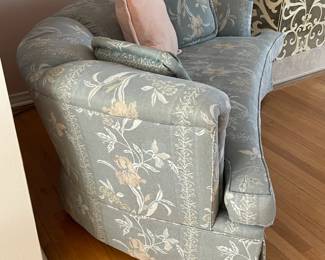 Blue Upholstered Love Seat