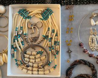 Assorted Costume Jewelry W/ David Yurman Classic Cable Bracelet In Sterling Silver W/ 14K Gold Accent