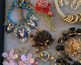 Assorted Costume Jewelry W/ David Yurman Classic Cable Bracelet In Sterling Silver W/ 14K Gold Accent