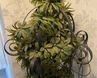 AWESOME & HEAVY Antique Cast Iron 3 Tier Light-Up Plant Stand