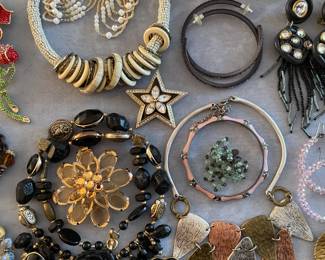 Assorted Costume Jewelry W/ David Yurman Classic Cable Bracelet In Sterling Silver W/ 14K Gold Accent