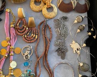 Assorted Costume Jewelry W/ David Yurman Classic Cable Bracelet In Sterling Silver W/ 14K Gold Accent