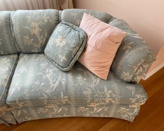 Blue Upholstered Love Seat