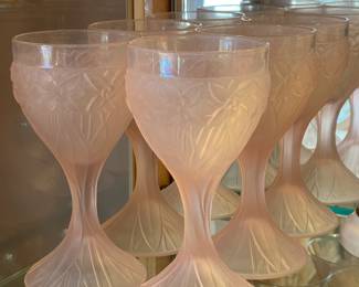 Pink Floral Satinm Stemware