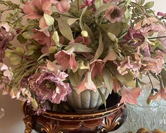 Large Floral Arrangement W/ Pedestal Serving Bowl