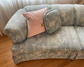 Blue Upholstered Love Seat