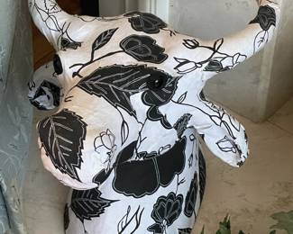 Paper Mache Wall Hanging Bull Decor