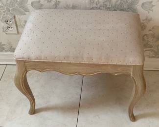 Blonde Wood Upholstered Ottoman - 2 Available (Drexel Heritage)