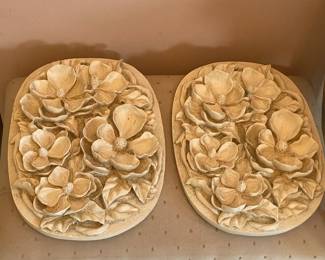 Large Floral Wall Plaques
