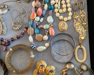 Assorted Costume Jewelry W/ David Yurman Classic Cable Bracelet In Sterling Silver W/ 14K Gold Accent