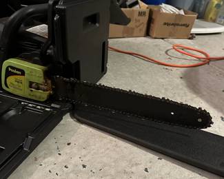 H28 - $40. 16" Poulan P3816 Gas Chainsaw. Pulls and acts like it will start. Includes case.