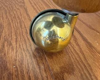 H6 - $400. Butcher Block Table with wheels. Was used in the kitchen for plants and has 2 spots of water damage - see photos. Measures 24" square x 33.5" tall.