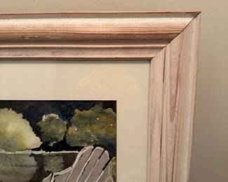 H21 - $75. Original Watercolor "Ah! Summer". Measures 22" x 28" framed.