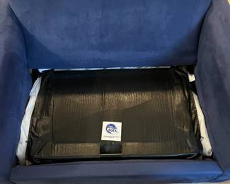 H3 - $300. Blue Microfiber Pull Out Twin Bed from "Overnight Sofa" in Hickory, NC. Measures 49" x 35" x 26.5". Very clean!