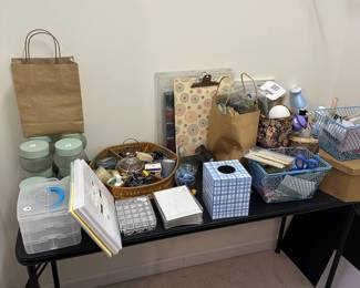 L52 - $10 Craft Grab Bag LOT. Storage containers, cards, decorative items, jars etc. $10 for ALL.