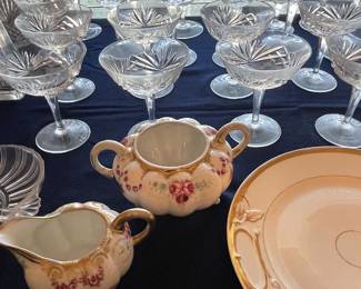 Cherrywood crystal, Nippon creamer & sugar