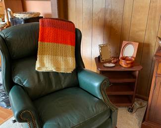 Leather recliner by Hancock & Moore