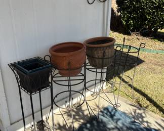 Flower pots on stands