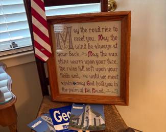 Ladder back chair, cross stitch