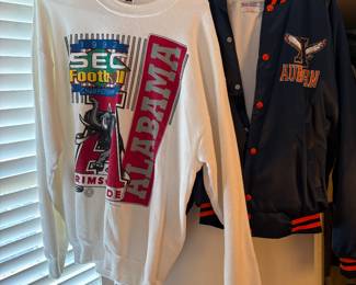 U of A shirt, Auburn jacket