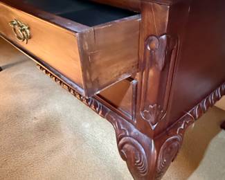 Chippendale Style Mahogany Partners Desk 