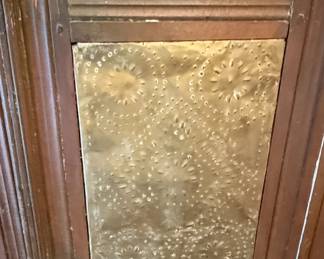 Antique Pie Safe with Embossed Tin Panels 