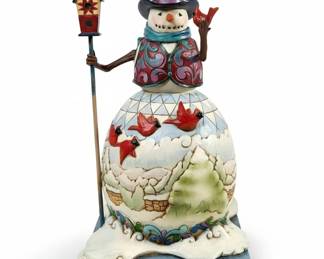 Jim Shore Winter On The Wing Cardinal Snowman Figurine 